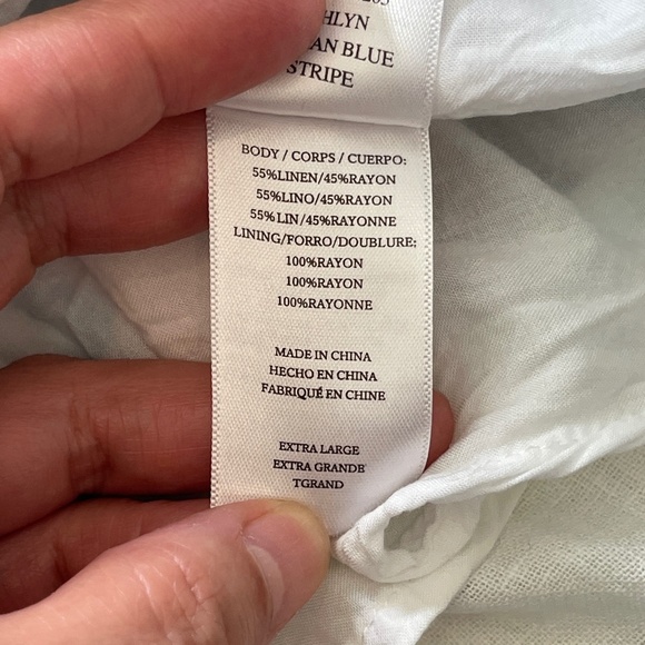 Rails Midi Dress Women's XL Ashlyn Striped Linen Blend Smocked Waist Sleeveless - Picture 6 of 11